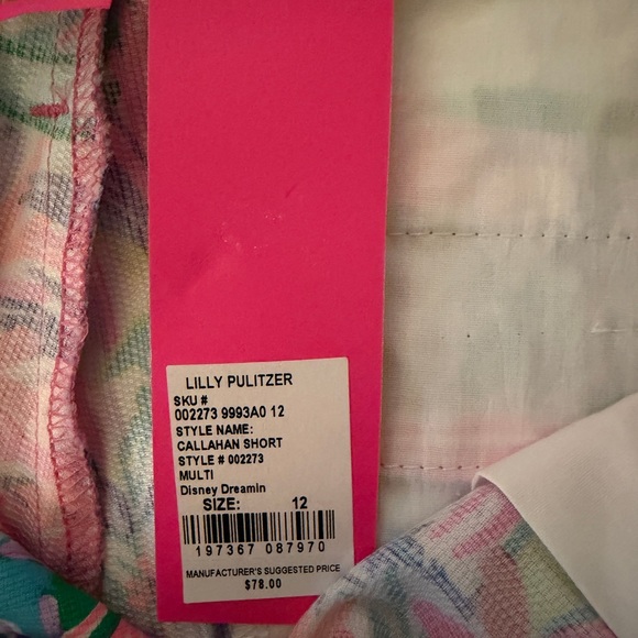 Lilly Pulitzer Pink and Green Floral Women's Shorts - Picture 2 of 4